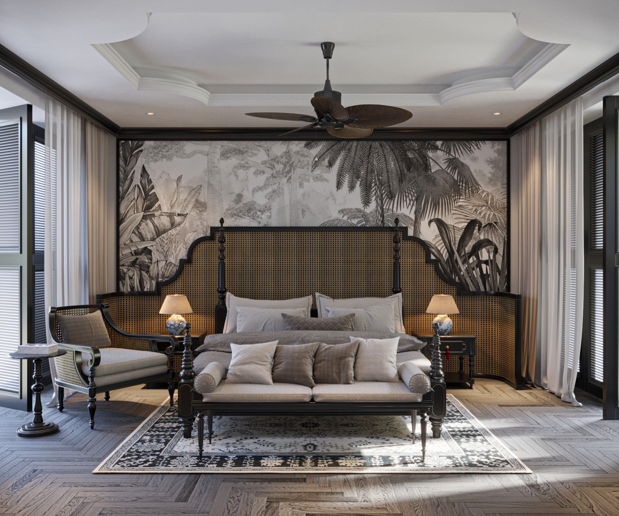 Không gian phòng ngủ Casamia Villa Hội An có cửa sổ lớn