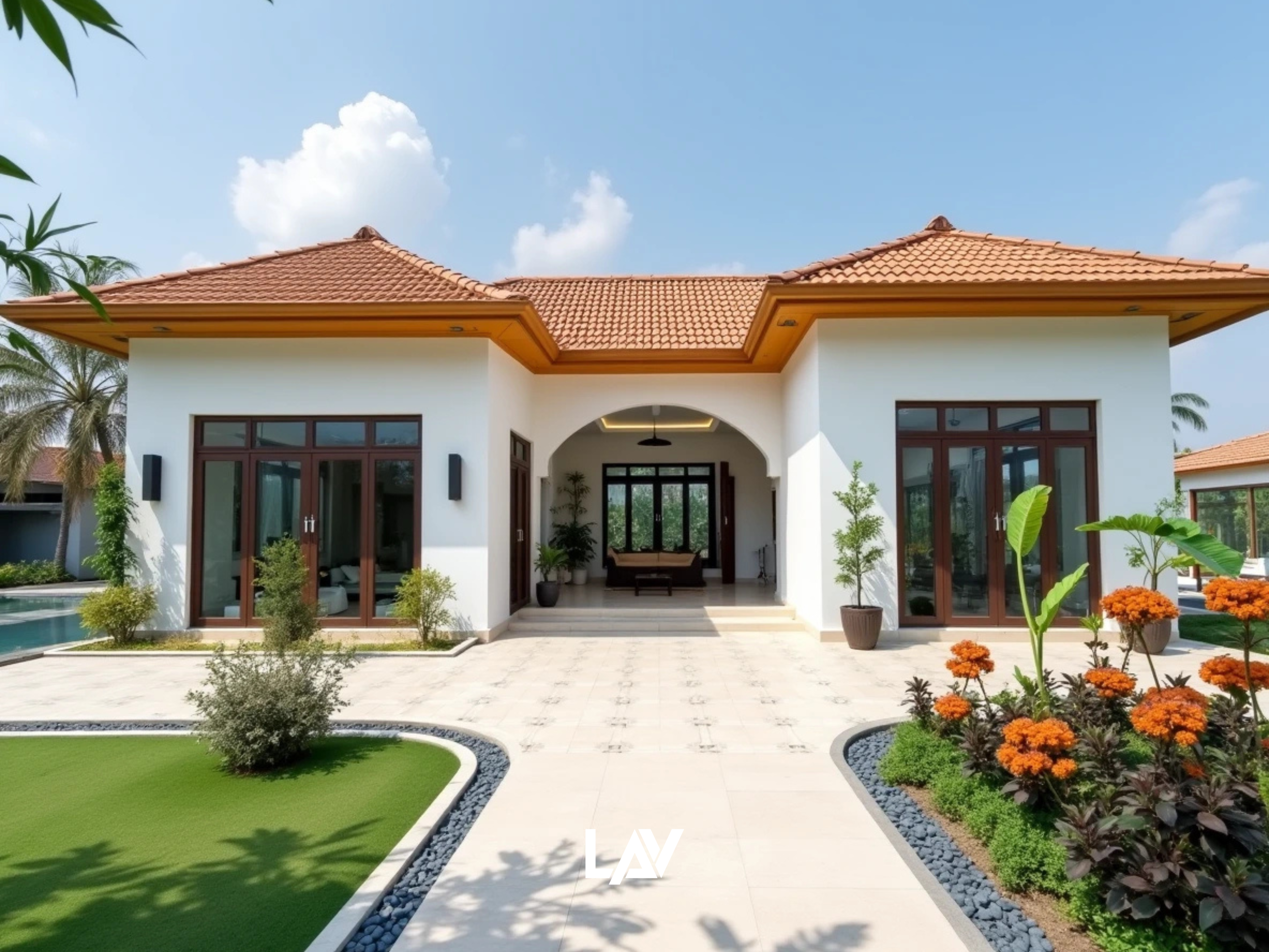 Biệt thự vườn phong cách mái Thái