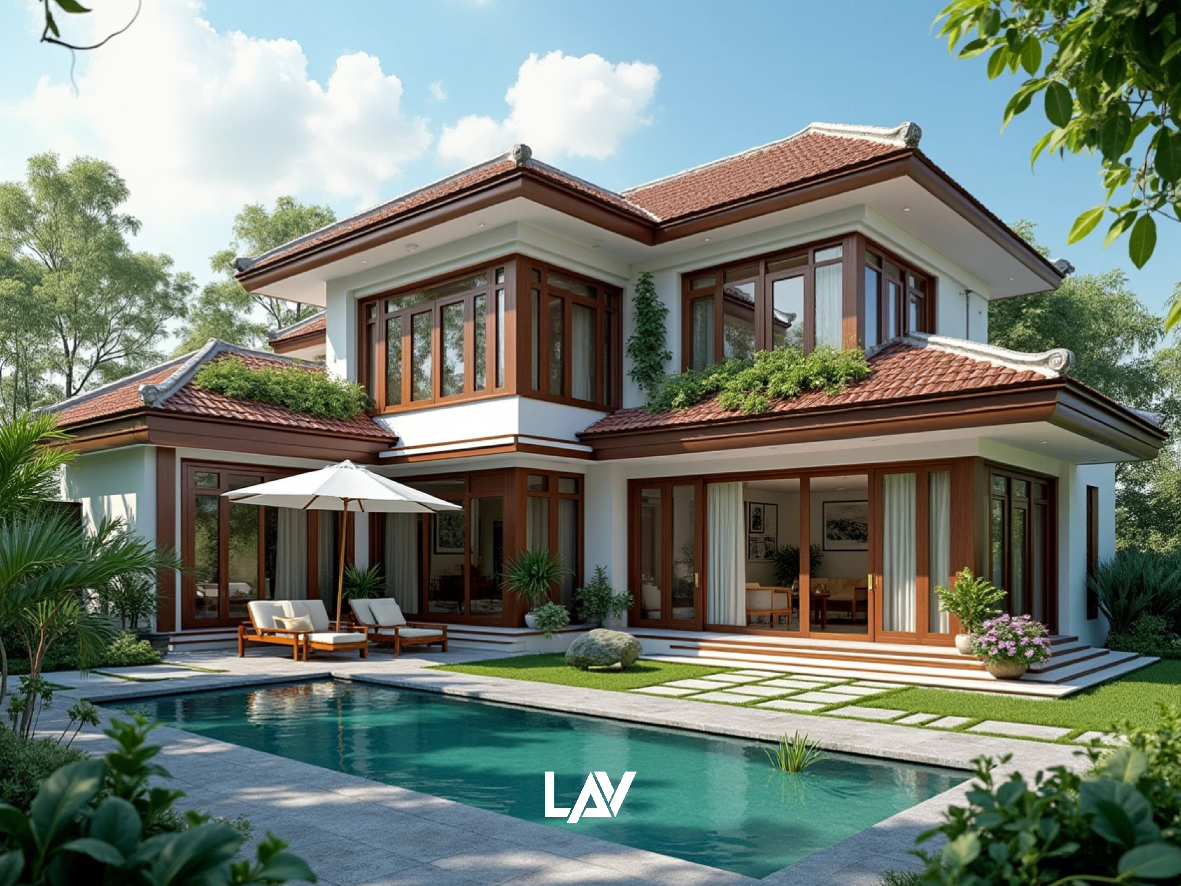 Biệt thự vườn phong cách Á Đông