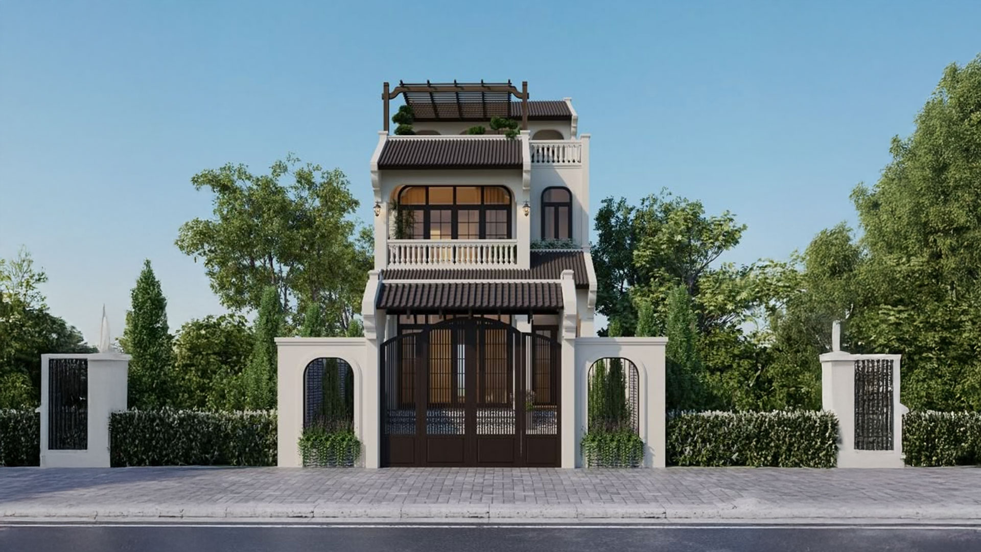 biệt thự indochine kết hợp phong cách hiện đại