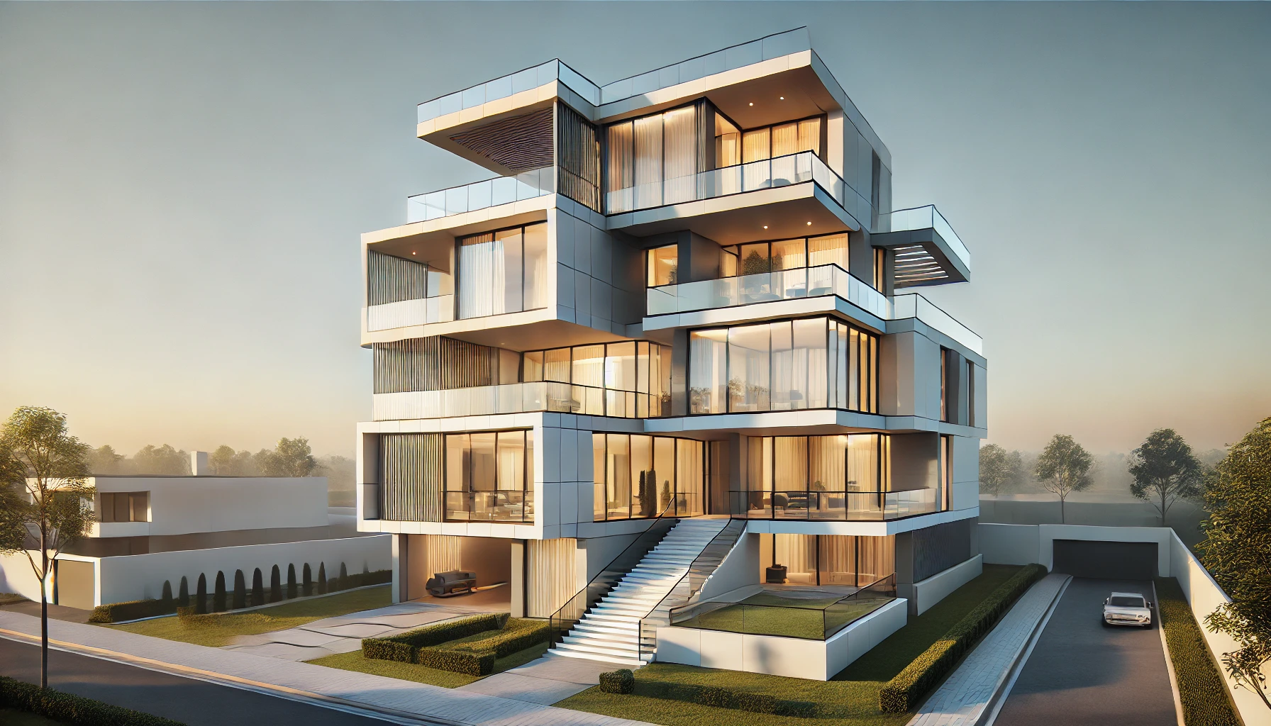 biệt thự phong cách hiện đại 4 tầng
