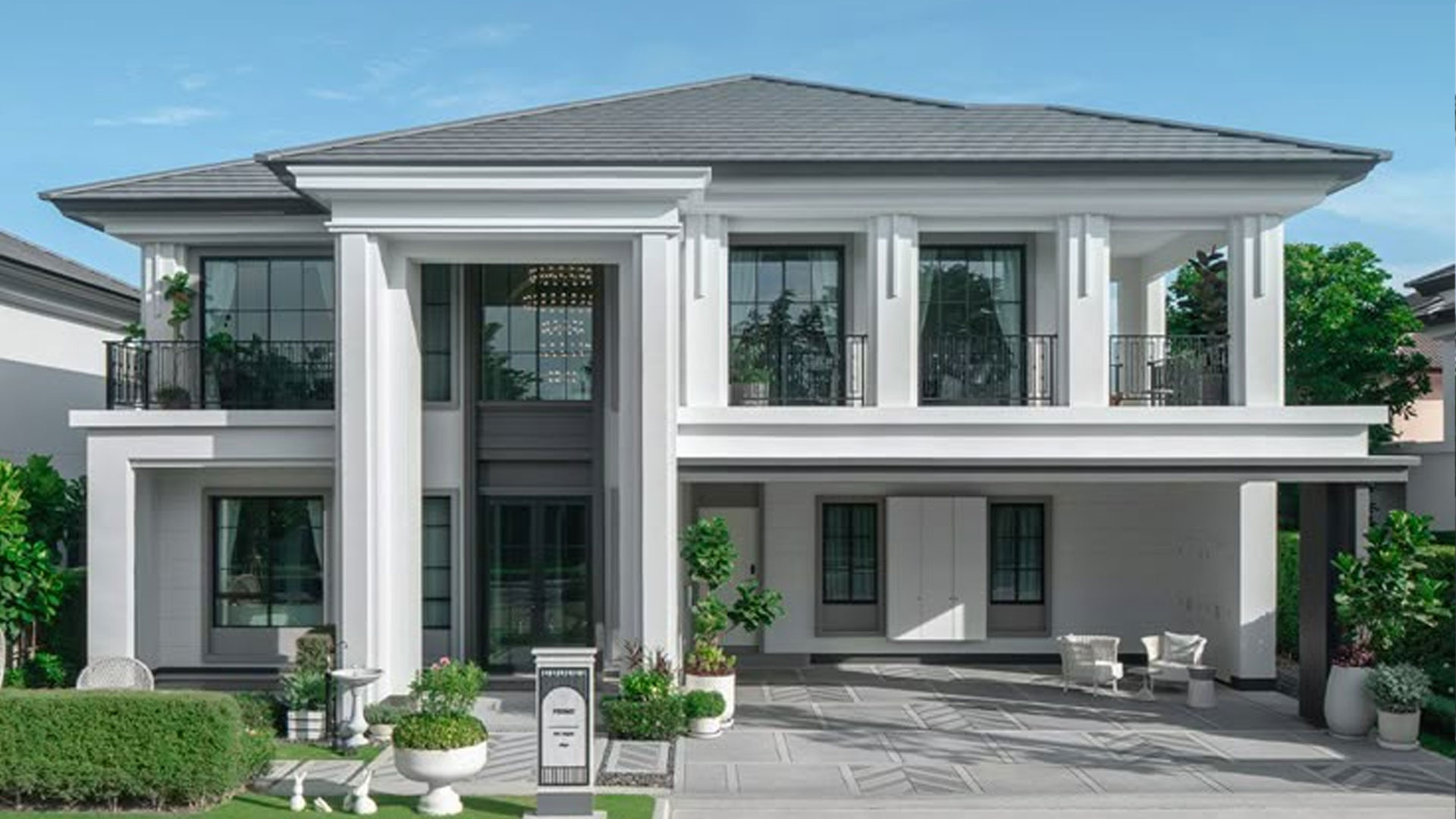 biệt thự phong cách hiện đại mái thái