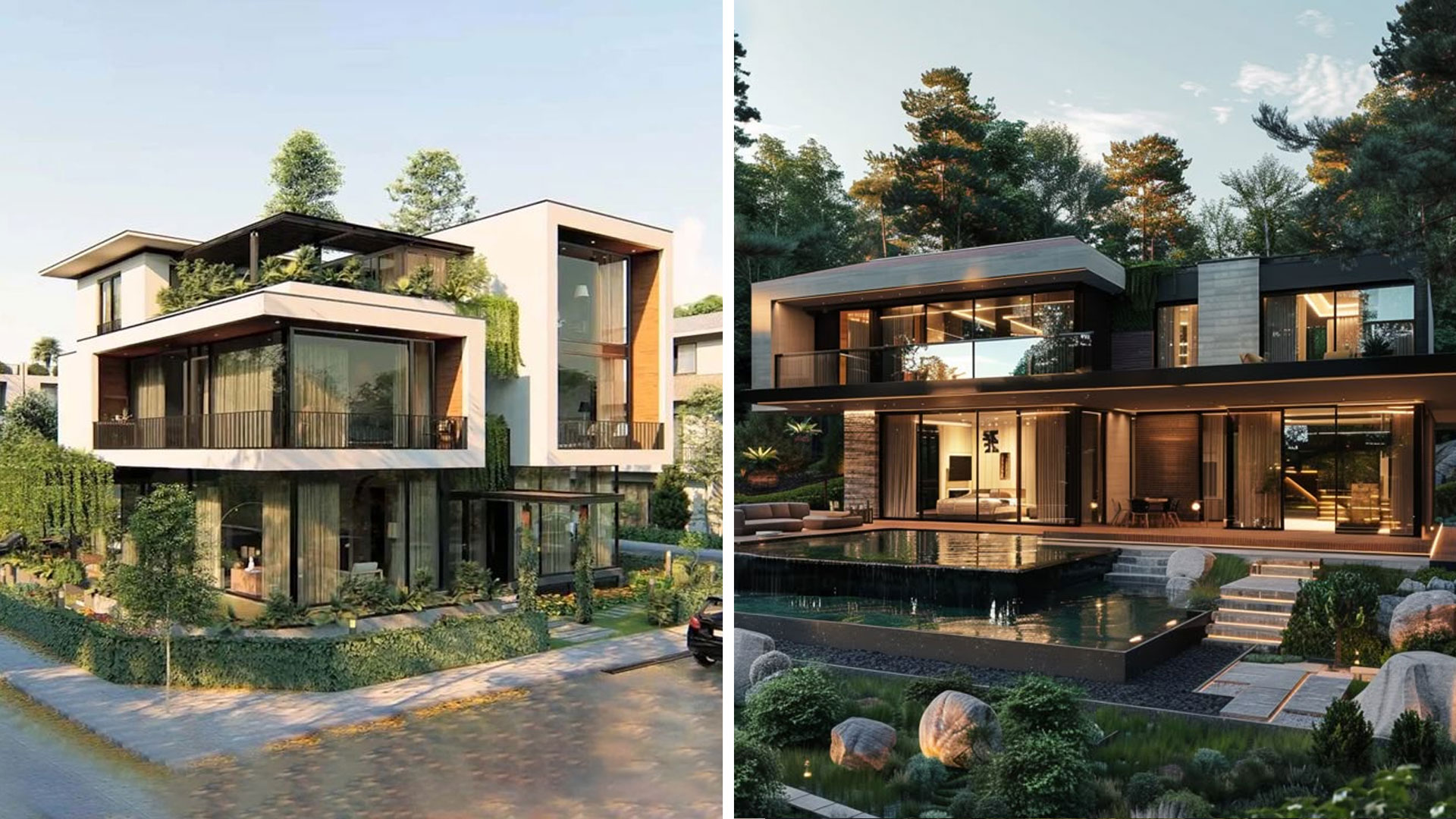 biệt thự sân vườn phong cách hiện đại