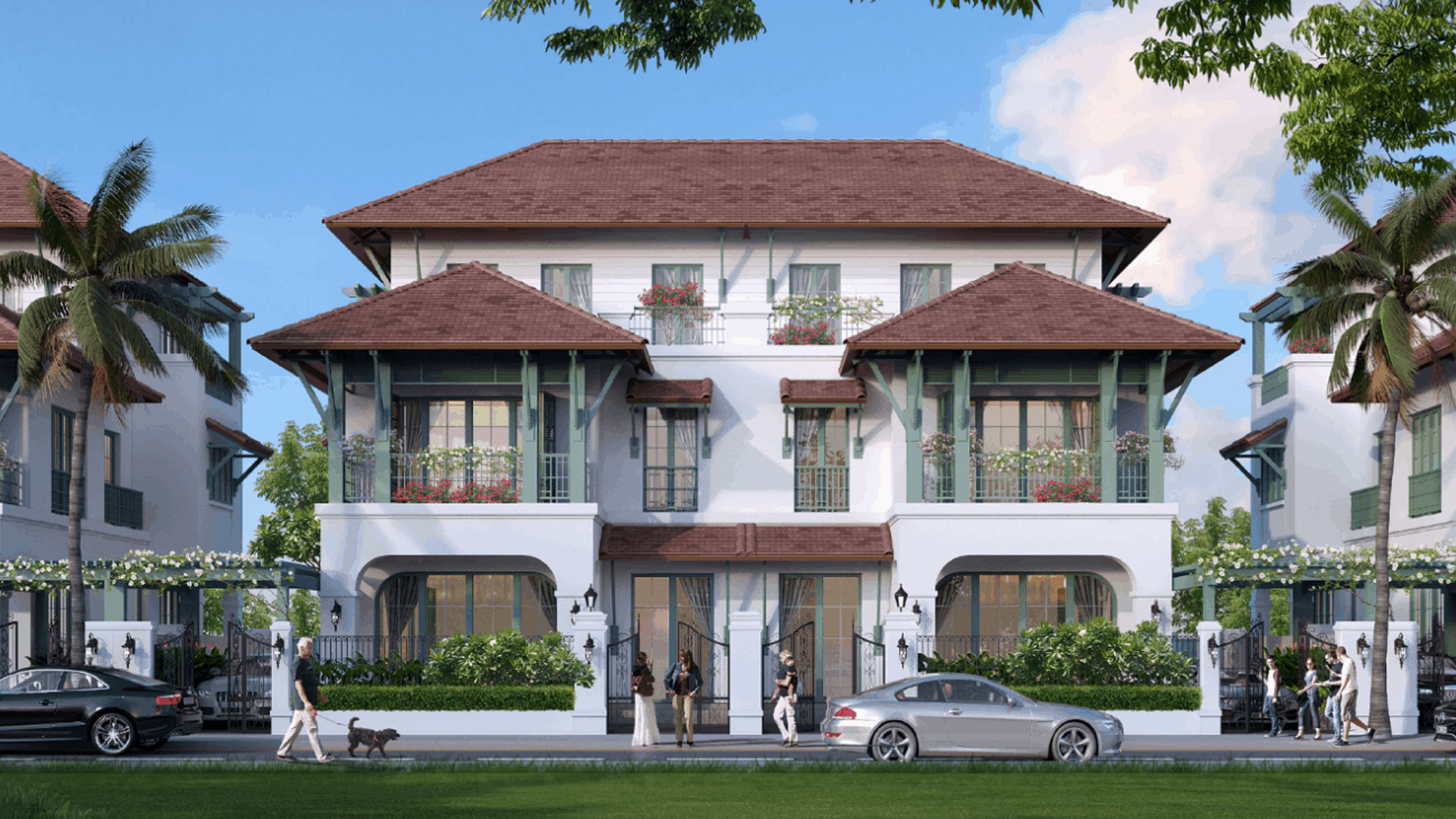 biệt thự song lập phong cách cổ điển
