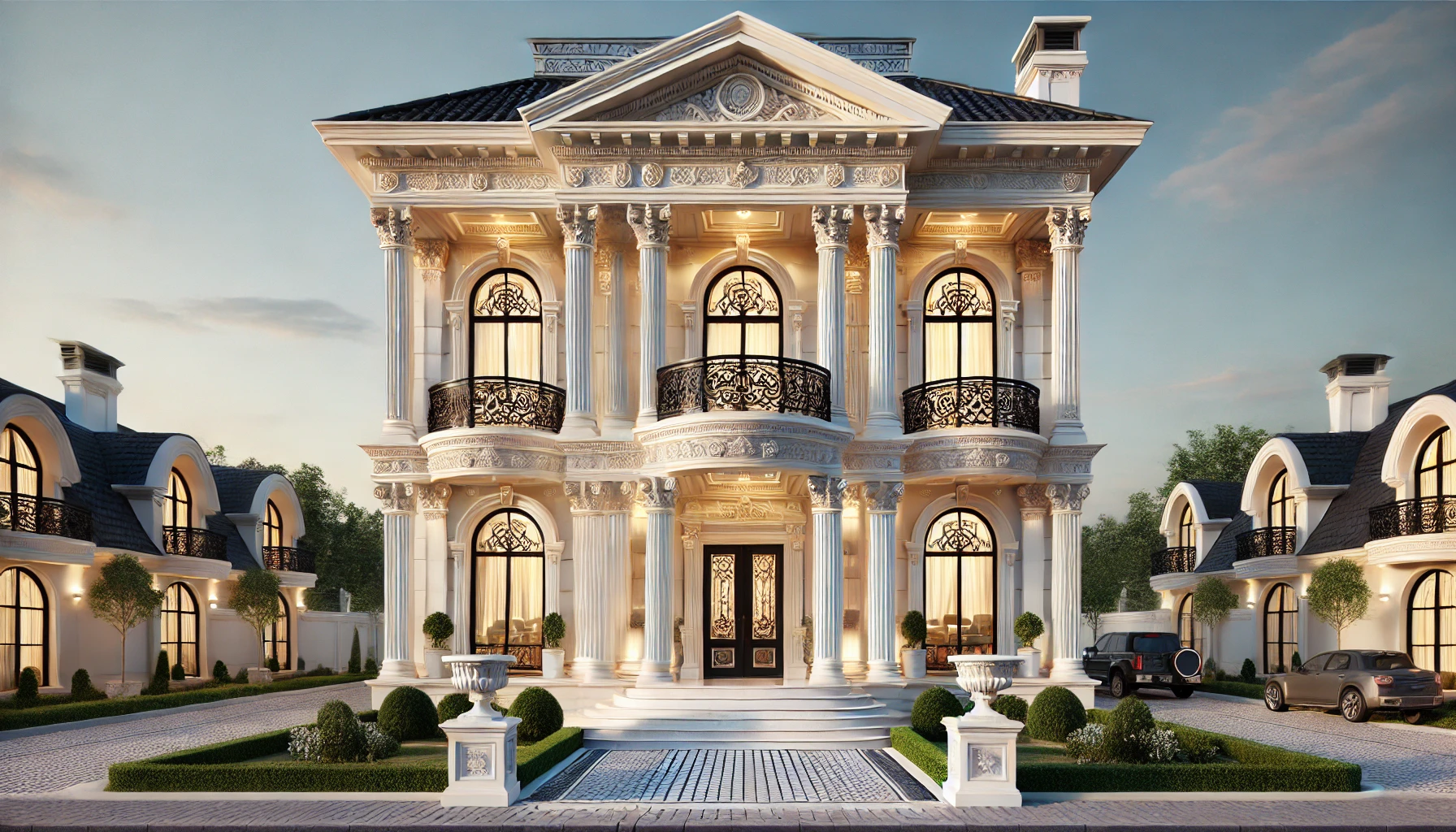 mặt tiền biệt thự tân cổ điển