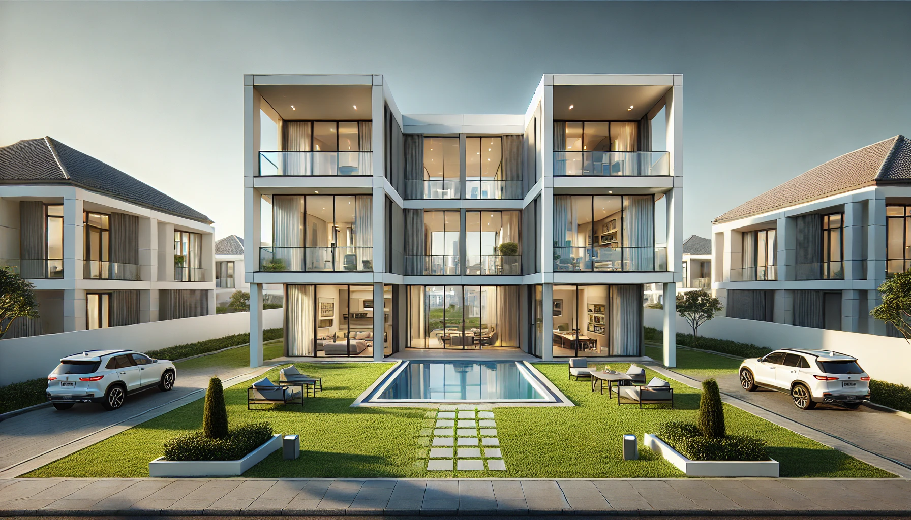 nhà 2 tầng kiểu chữ U