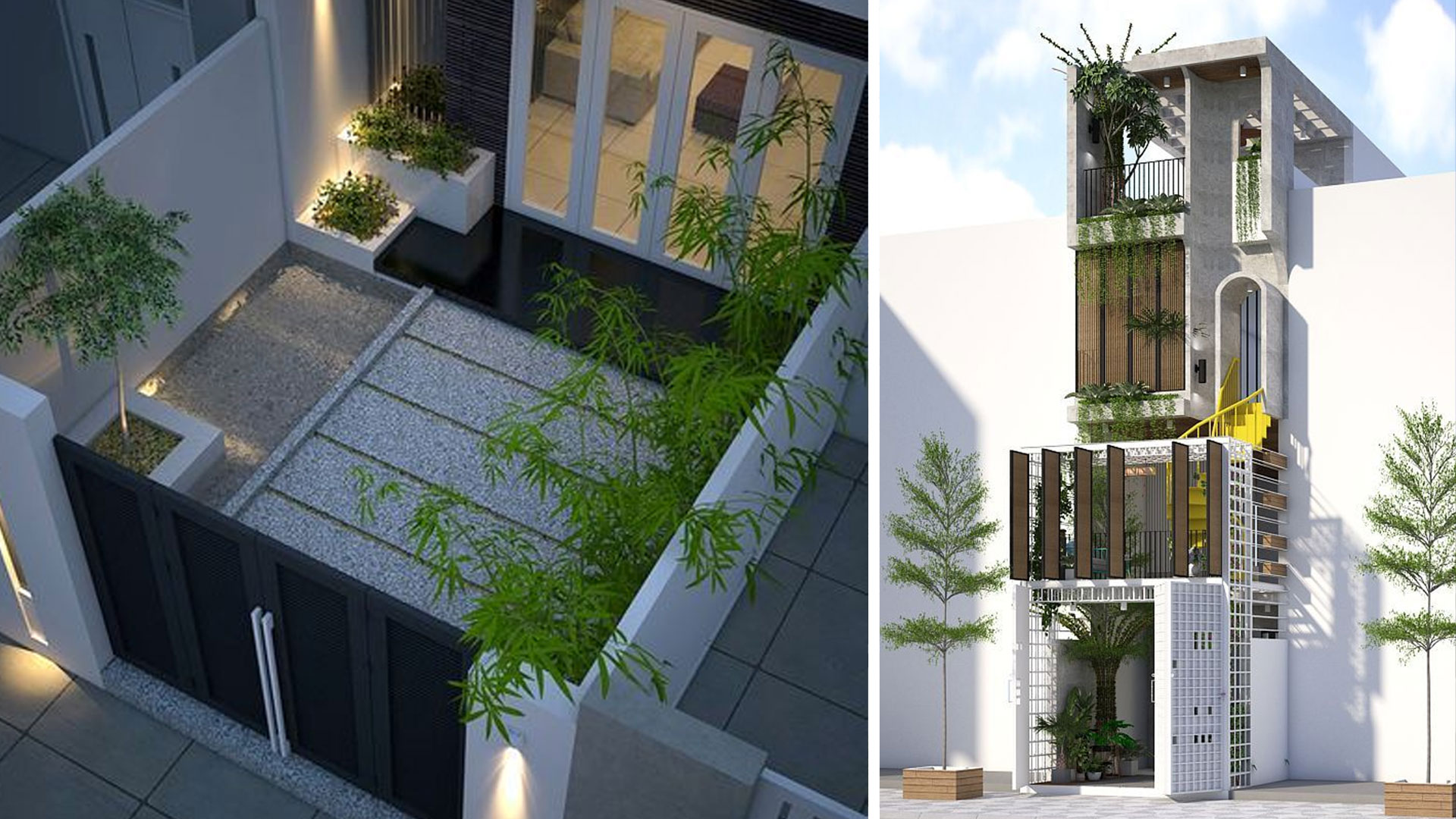 nhà phố 5x20 có sân vườn
