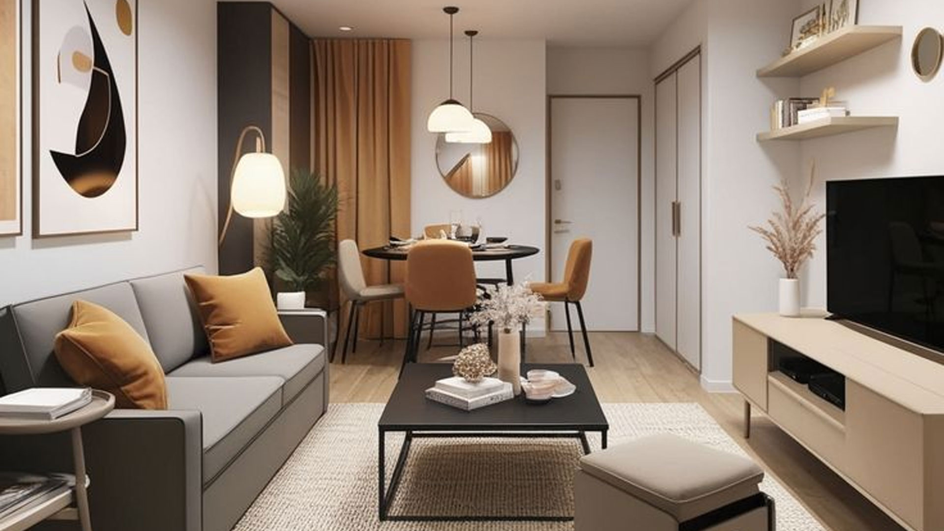 nội thất chung cư 2 phòng ngủ phong cách hiện đại