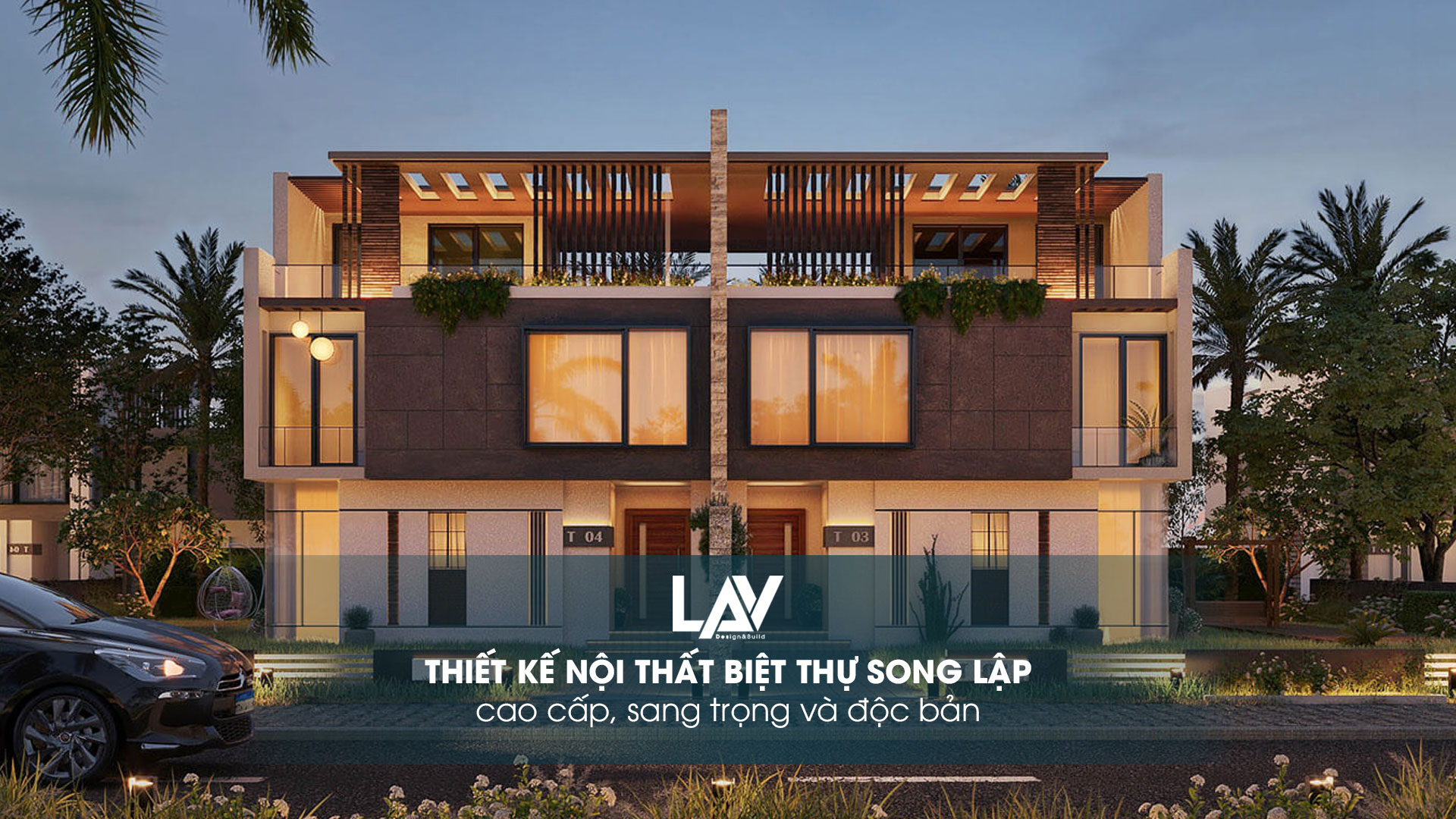 thiết kế nội thất biệt thự song lập