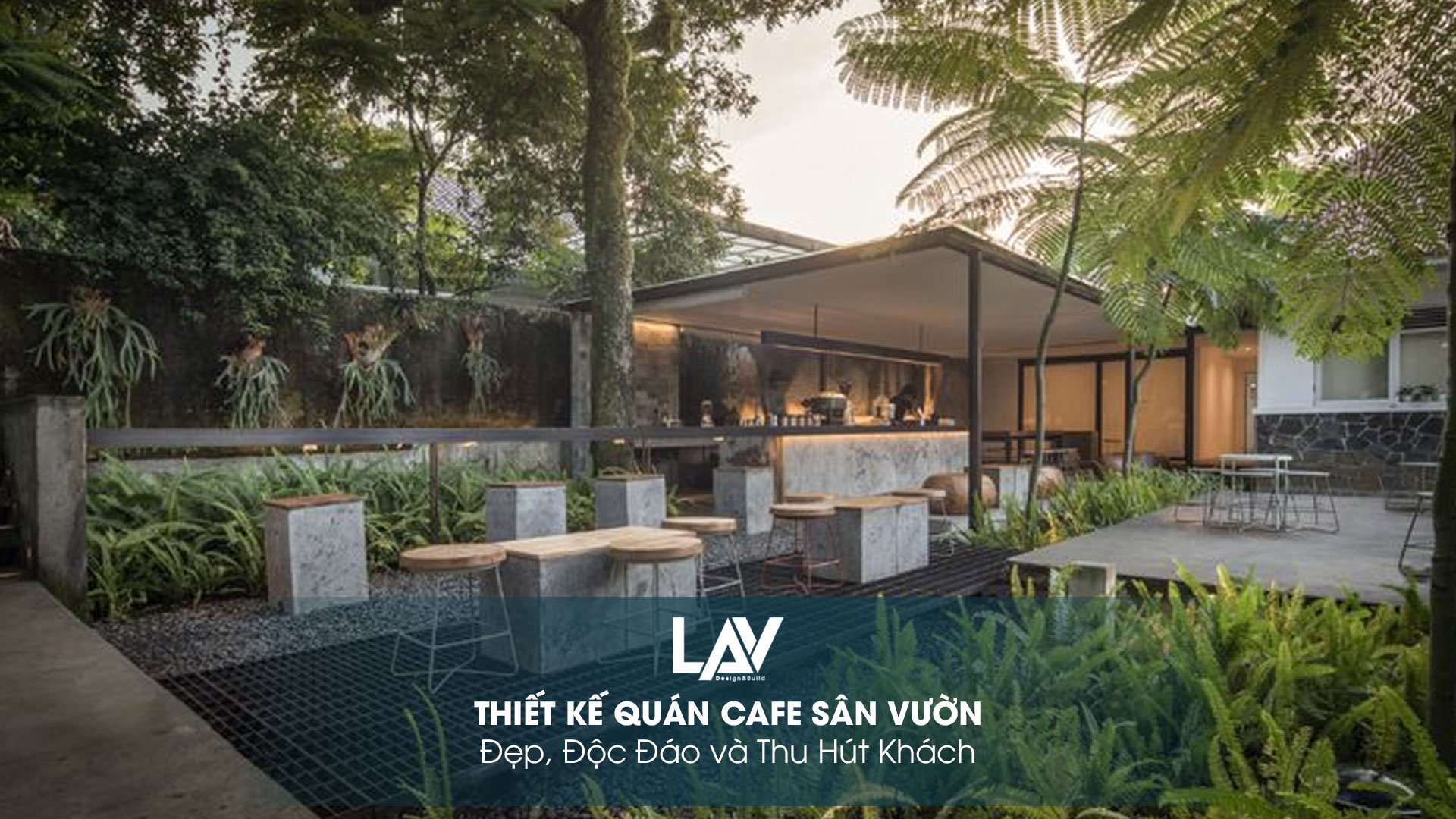 thiết kế quán cafe sân vườn