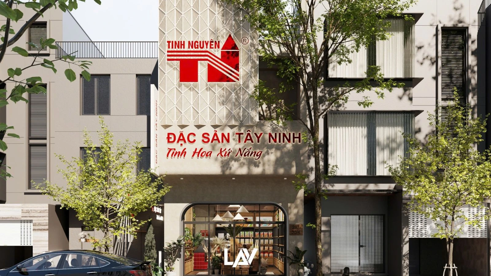 Thiết kế cửa hàng đặc sản Tinh Nguyên 30/4 mặt tiền
